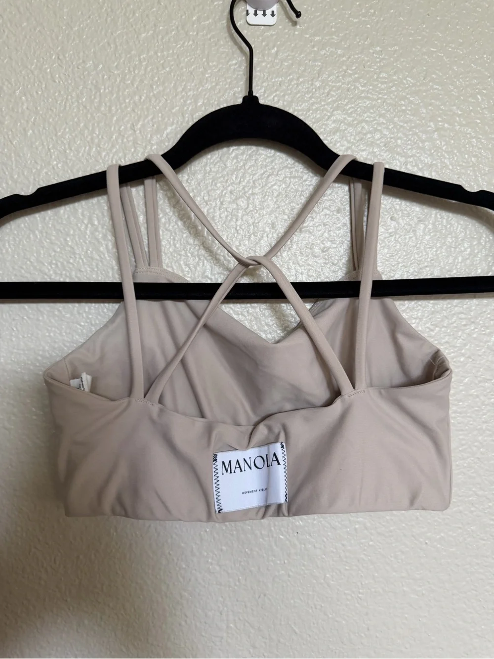 Manola Movement Atelier Sports Bra Small Beige Luxury Yoga Strappy Back - Picture 2 of 6
